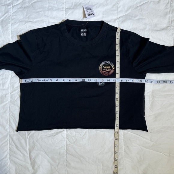 Vans Wind It Cropped Rainbow Graphic Long Sleeve Top Size Medium Women - Picture 12 of 12